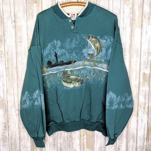 Vintage Other - Vintage Art Unlimited Double Sided Bass Fishing